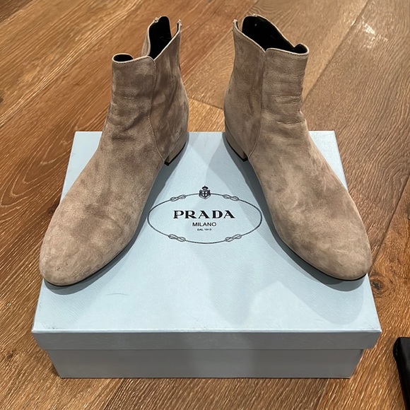 Prada Suede Ankle Booties 36.5 - Picture 1 of 7